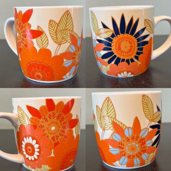 NOW DESIGNS Floral Stoneware Cup Mug ~ Tropical Fun and Funky Flowers - Picture 1 of 9